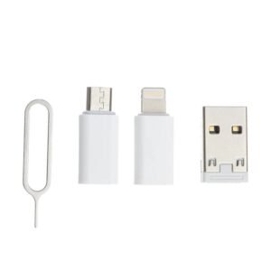 کیت کابل تبدیل همراه با کیس نگهدارنده USB-C to USB-C/Lightning/USB/micro USB cable 0.22 m